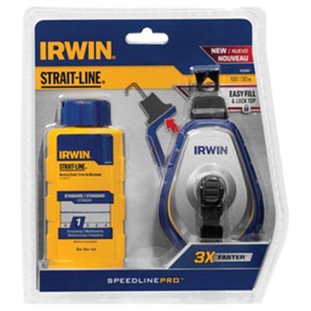 IRWIN Industrial 1932887 100 ft. Speed Line Pro Chalk Reel, Blue IR387941